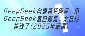 DeepSeek自媒体轻创业,用DeepSeek做自媒体,太容易挣钱了(2025年新课)-最全项目网