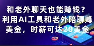 和老外聊天也能挣钱？利用AI工具和老外陪聊挣美金，时薪可达20刀-最全项目网