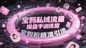宝妈私域流量操盘手训练营，宝妈粉精准引流-最全项目网