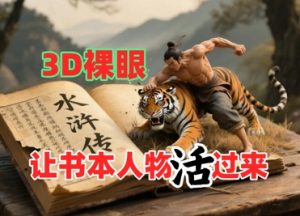 书本人物裸眼3D视频，新的玩法，流量超猛，保姆级教程-最全项目网