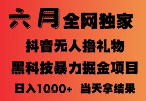 25年6月抖音无人直播最新暴力撸音浪掘金,小白可做,可批量矩阵放大,长期稳定日入1k+【揭秘】-最全项目网