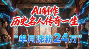 暴力起号!用AI制作历史名人传奇一生,单月涨粉24W,涨粉+变现赛道黑马来了-最全项目网