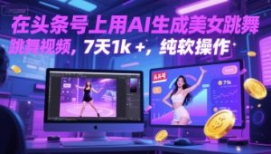 在头条号上用AI生成美女跳舞视频,7天1k+,纯软件操作-最全项目网