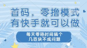 首码,零撸模式,有快手就可以做,每天零碎时间搞个几张不成问题【揭秘】-最全项目网