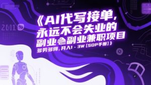 AI代写接单,永远不会失业的副业兼职项目,多劳多得,月入1-3W【SOP手册】-最全项目网