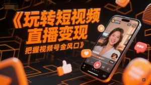 玩转短视频直播变现,把握视频号金风口-最全项目网