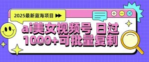 视频号AI美女跳舞暴力起号玩法，日入1k+，全程软件操作，小白也能玩的项目-最全项目网