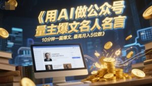 用AI做公众号流量主爆文名人名言,10分钟一篇爆文,最高月入5位数-最全项目网