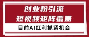 小红书某音创业赛道引流获客 自热矩阵日引200+【揭秘】-最全项目网