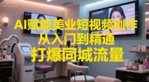 AI赋能美业短视频创作，从入门到精通，打爆同城流量，超级AI工具短视频实操落地-最全项目网