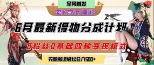 6月份最新得物创作者分成计划2.0玩法,0粉丝0基础四种模式变现,从隐蔽渠道无脑搬运,日入2张-最全项目网