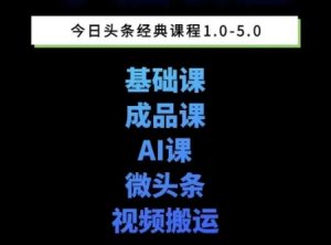 头条图文课1-5期教你头条图文写作、微头条、视频搬运变现,适合新手快速起号玩法-最全项目网