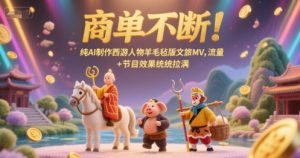 商单不断!纯AI制作西游人物羊毛毡版文旅MV,流量+节目效果统统拉满-最全项目网