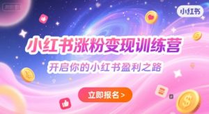 小红书涨粉变现训练营,开启你的小红书盈利之路-最全项目网