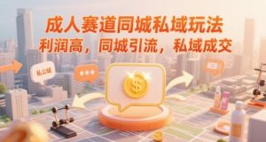 成人赛道同城私域玩法,利润高,同城引流,私域成交-最全项目网
