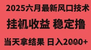 2025六月最新风口技术,无人挂G撸礼物,长期稳定 一个小时收益2k+,小白当天拿结果【揭秘】-最全项目网