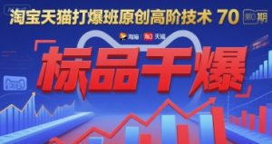 淘宝天猫打爆班原创高阶技术第70期:标品干爆-最全项目网