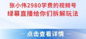 张小伟2980付费额视频号绿幕直播给你们拆解玩法-最全项目网