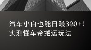 汽车小白也能日入3张!实测懂车帝搬运玩法-最全项目网
