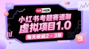 小红书考题赛道虚拟项目1.0，项目操作简单，每天收益2-3张-最全项目网