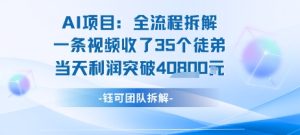 AI收徒变现闭环:一条视频收35人,日入1k+(附完整SOP)-最全项目网