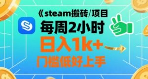 steam搬砖项目每周2小时日入1k+收益核心玩法,手把手教你,门槛低好上手-最全项目网