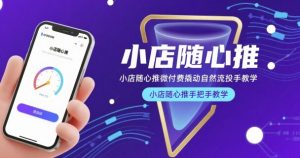小店随心推微付费撬动自然流投手教学，小店随心推手把手教学-最全项目网