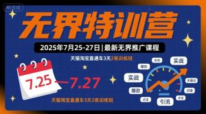 无界特训营2025年7月25-27日,最新无界推广课程,天猫淘宝直通车3天2夜训练班-最全项目网