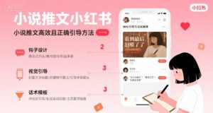 小说推文小红书高转化引导方法实操课,小说推文高效且正确引导方法-最全项目网