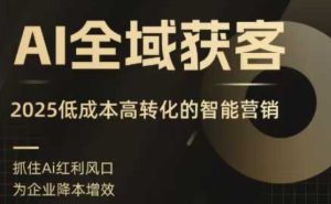 AI全域获客实训营,2025低成本高转化的智能营销,精准找客,高效营销-最全项目网