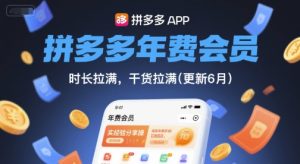 拼多多年费会员,实经验分享操,时长拉满,干货拉满(更新9月)-最全项目网