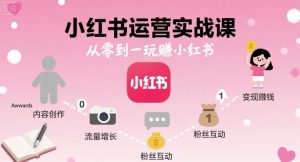 小红书运营实战课,从零到一玩賺小红书-最全项目网
