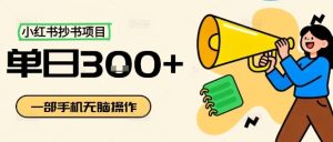 小红书抄书项目,无脑操作,一天3张-最全项目网