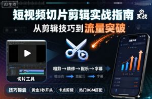短视频切片剪辑实战指南,从剪辑技巧到流量突破-最全项目网