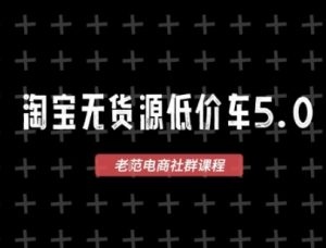 淘宝无货源价车5.0,2025最新VIP淘宝无货源课程,1688代发,蓝海选品,零成本创业首选(更新)-最全项目网