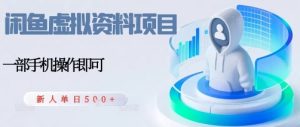 闲鱼虚拟资料项目,每天一小时,新人日入5张-最全项目网