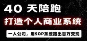 40天陪跑打造个人商业系统,一人公司,用SOP系统跑出百W变现-最全项目网