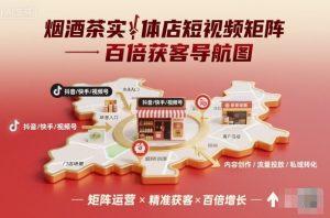 烟酒茶实体店短视频矩阵百倍获客导航图-最全项目网