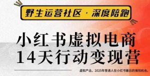 小红书虚拟电商14天变现训练营3.0,虚拟产品,2025年普通人在小红书最后的搞钱机会-最全项目网