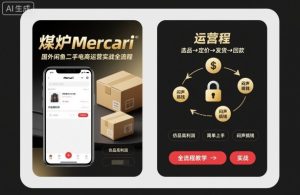 煤炉Mercari国外闲鱼二手电商运营实战全流程,仿品高利润,简单上手,闷声搞钱-最全项目网