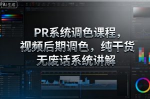 PR系统调色课程,视频后期调色,纯干货无废话系统讲解-最全项目网