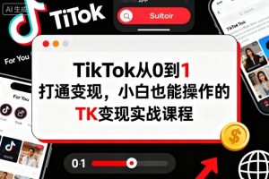 TikTok从0到1打通变现,小白也能操作的TK变现实战课程-最全项目网