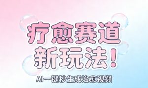 AI+疗愈+一键生成,一分钟一条素材,每天想要多少素材就多少素材,矩阵做,月入1W-最全项目网
