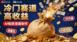 公众号冷门赛道,用AI做情感漫画,7天开通流量主,操作简单,小白可玩-最全项目网
