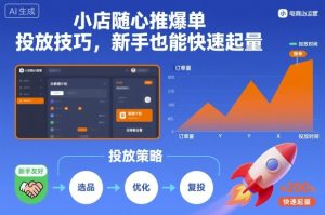 小店随心推爆单投放技巧，新手也能快速起量-最全项目网