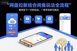 网盘拉新结合闲鱼玩法全流程，能传给下一代的玩法，一部手机即可搞定（附入口渠道以及实操教程）-最全项目网