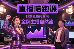 直播陪跑课，金牌主播自然流打爆直播间，复制高变现玩法-最全项目网