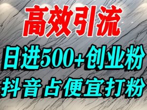怎么打创业粉？抖音利用占便宜心理引流创业粉，单人日引500+精准流量-最全项目网