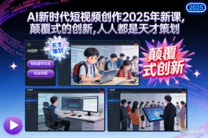 AI新时代短视频创作2025年新课,颠覆式的创新,人人都是天才策划-最全项目网