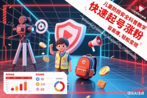 儿童防拐安全科普知识视频制作教学，快速起号涨粉，容易爆，轻松变现-最全项目网